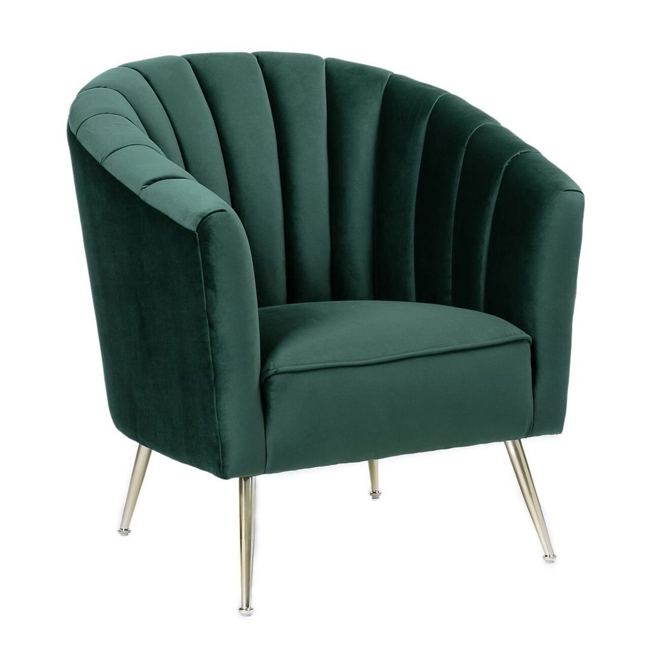 Manhattan Comfort Rosemont Green and Gold Velvet Accent Chair
